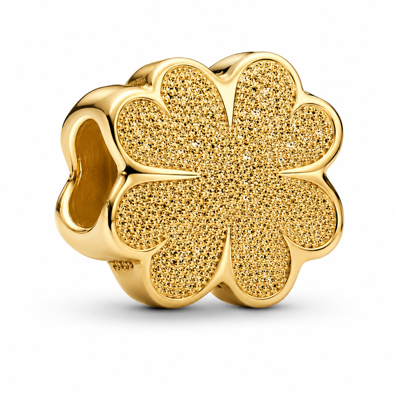 Textured Clover Mini Charm Hallmarked S925 Sterling Silver