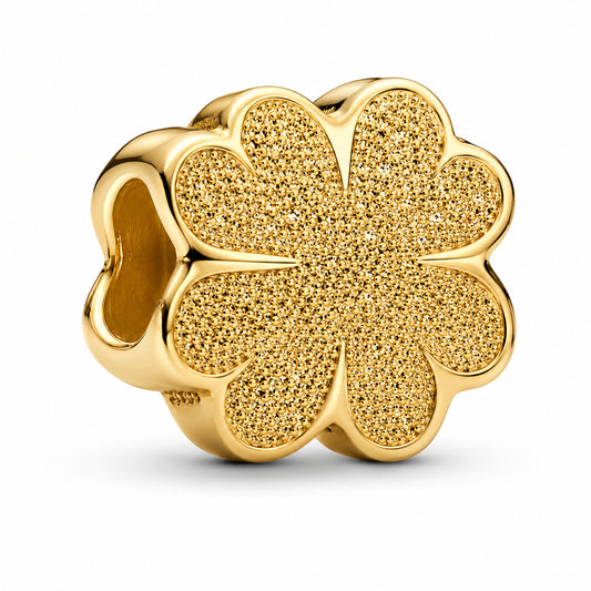 Textured Clover Mini Charm Hallmarked S925 Sterling Silver