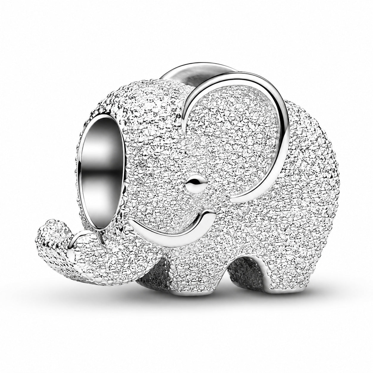 Textured Elephant Mini Charm S925 Sterling Silver