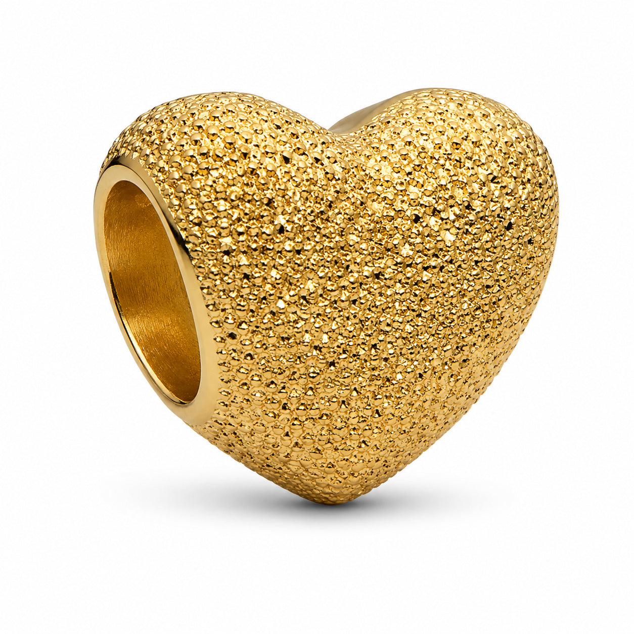 Textured Heart Mini Charm Hallmarked S925 Sterling Silver