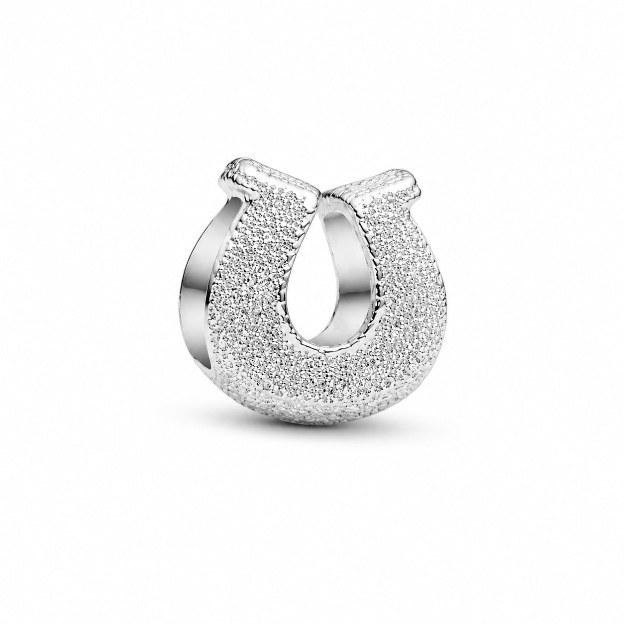 Textured Horseshoe Mini Charm Hallmarked S925 Sterling Silver
