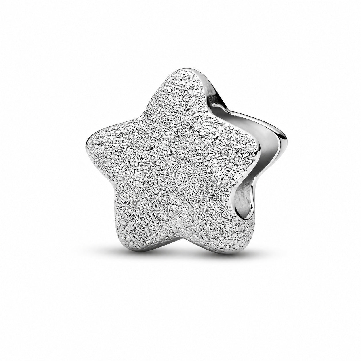 Textured Star Mini Charm Hallmarked S925 Sterling Silver