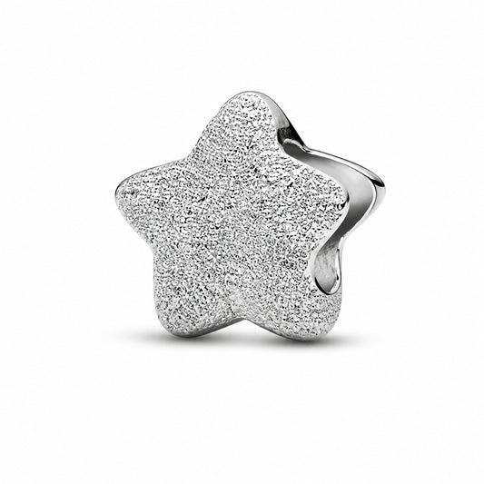 Textured Star Mini Charm Hallmarked S925 Sterling Silver