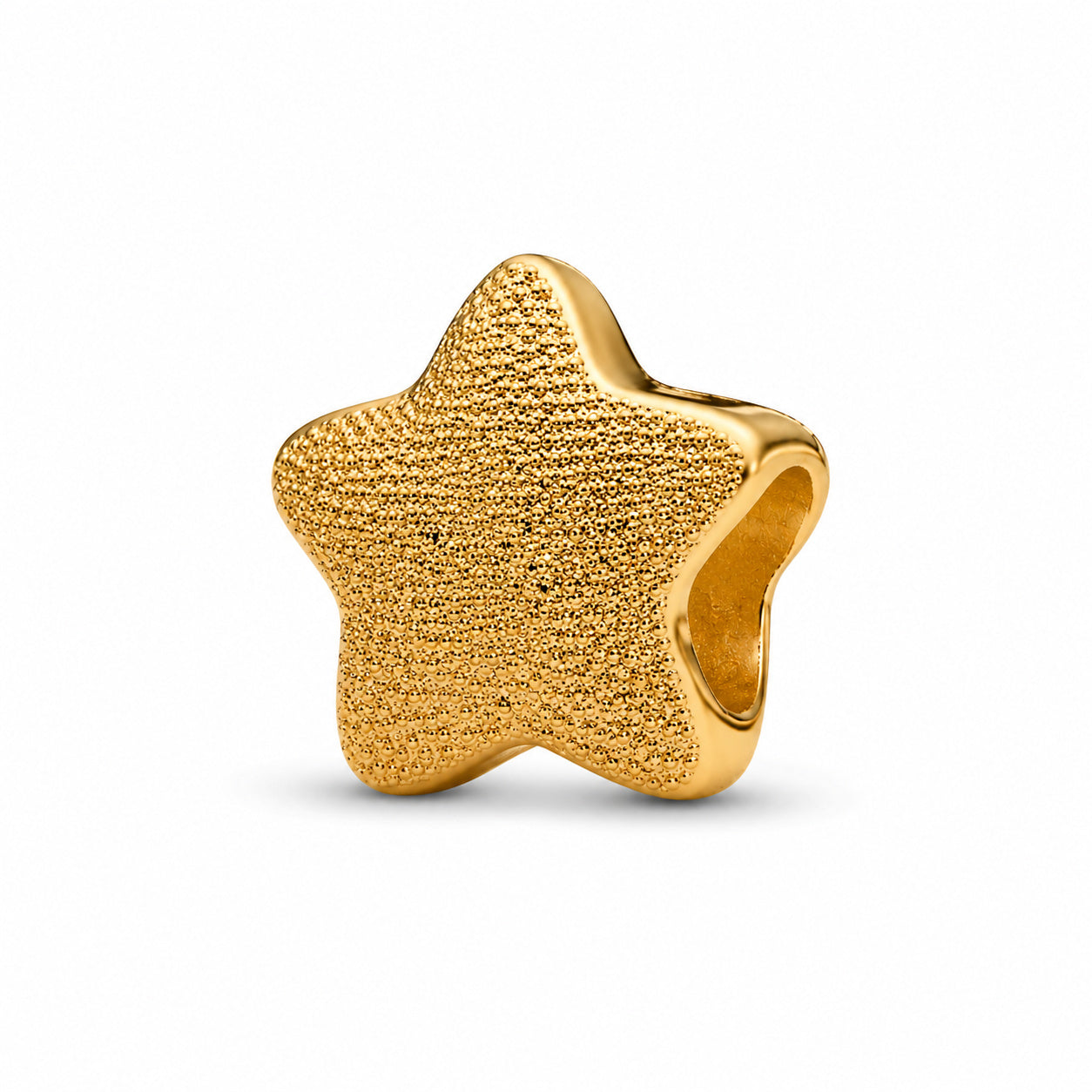 Textured Star Mini gold Charm Hallmarked S925 Sterling Silver