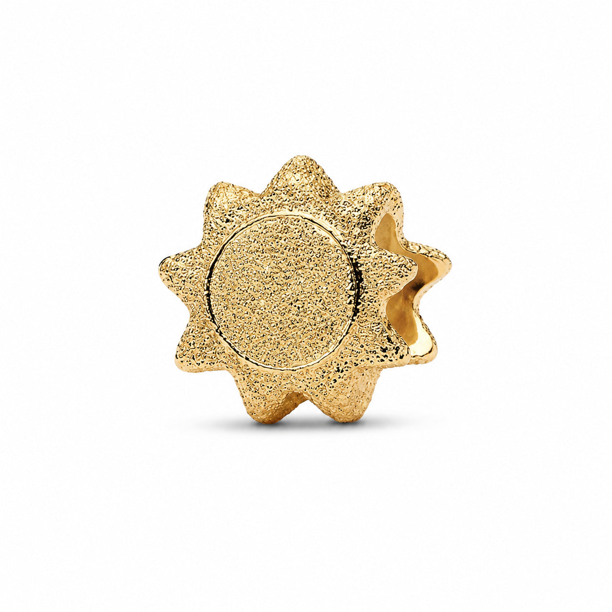Textured Sun Mini Charm Hallmarked S925 Sterling Silver