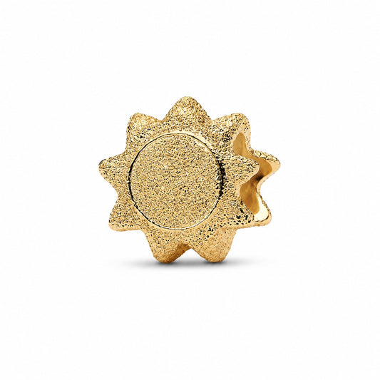 Textured Sun Mini Charm Hallmarked S925 Sterling Silver