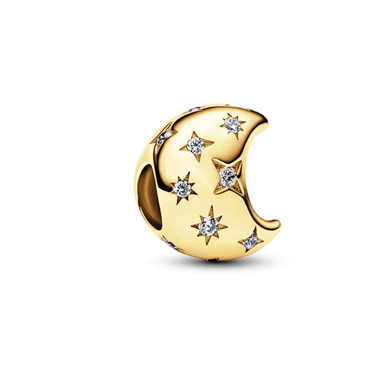 The Golden Crescent Moon Charm Hallmarked S925 Sterling Silver