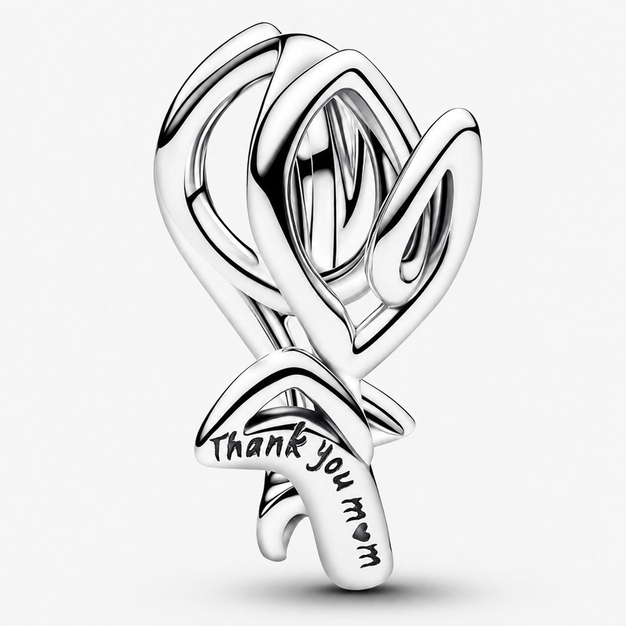 Tulip Thank You Mum Charm Hallmarked S925 Sterling Silver