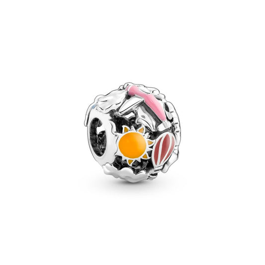 Fly Away Rainbow Sky & Travel Charm Hallmarked S925 Sterling Silver