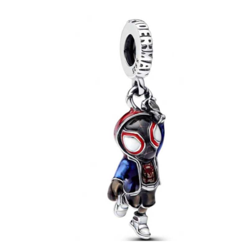 Marvel's Spider-Man Miles Morales Dangle Charm Hallmarked S925 Sterling Silver
