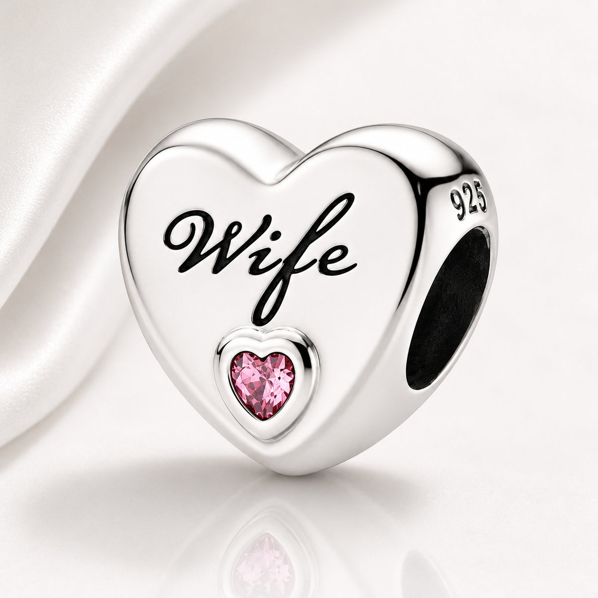 Family Hearts Bracelet Charm Hallmarked S925 Sterling Silver