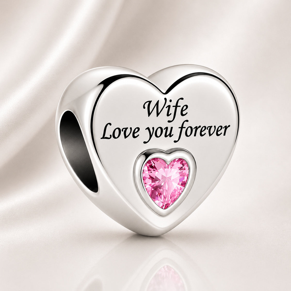 Family Love You Forever Hearts Bracelet Charm Hallmarked S925 Sterling Silver
