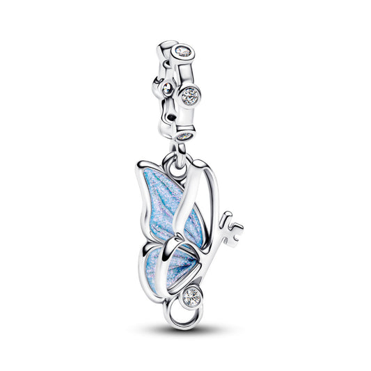 Winged Dangle Charm Hallmarked S925 Sterling Silver