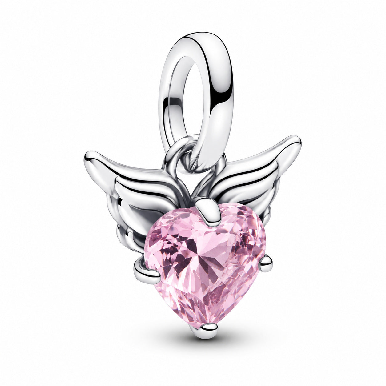 Winged Heart Mini Dangle Charm S925 Sterling Silver