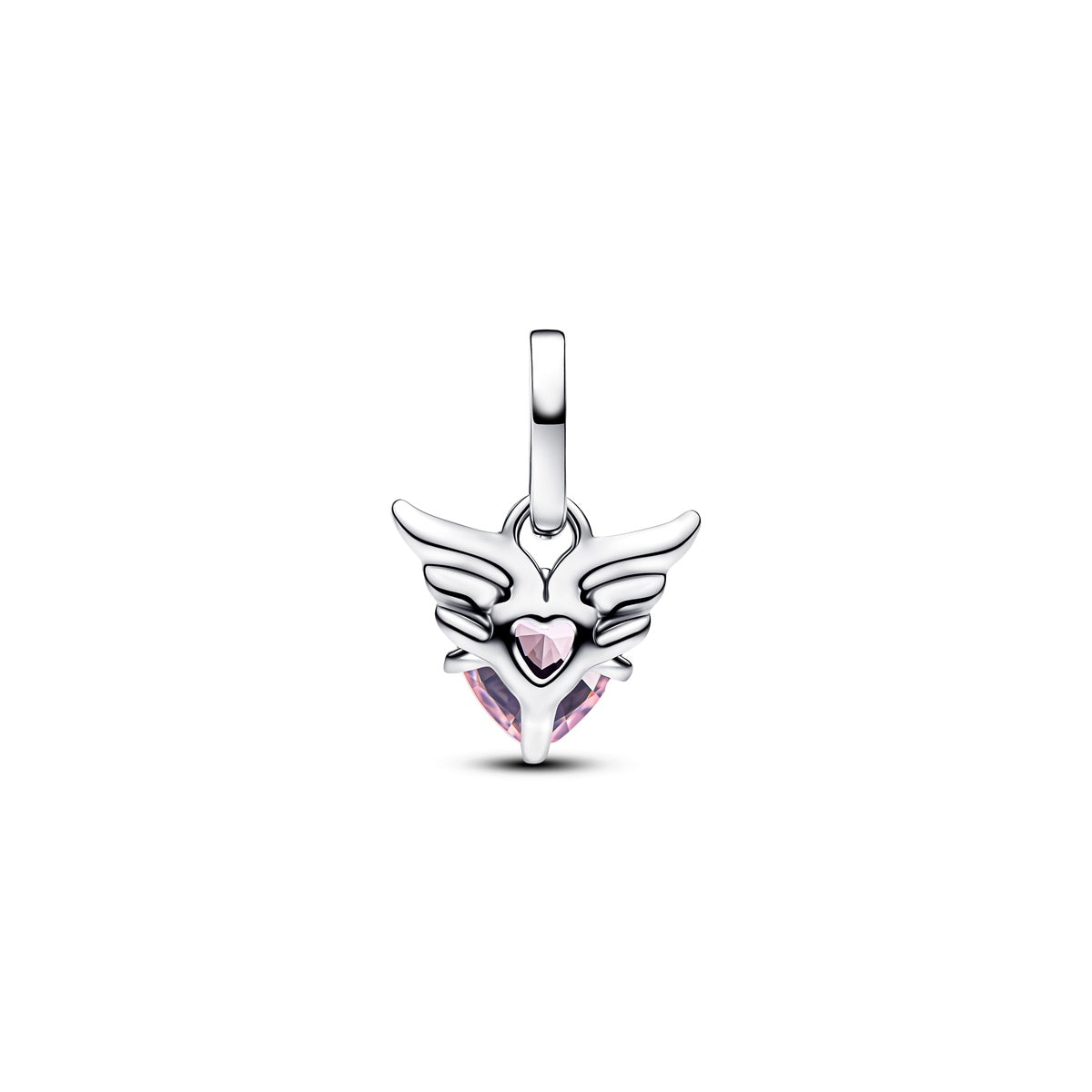 Winged Heart Mini Dangle Charm Hallmarked S925 Sterling Silver