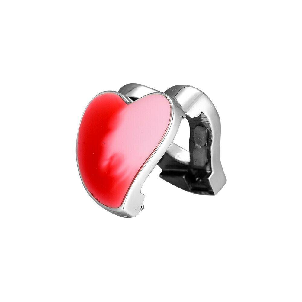 Asymmetrical Heart Clip Reflexions Charm Hallmarked S925 Sterling Silver