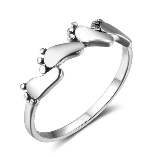 Baby child feet Sterling Silver Ring