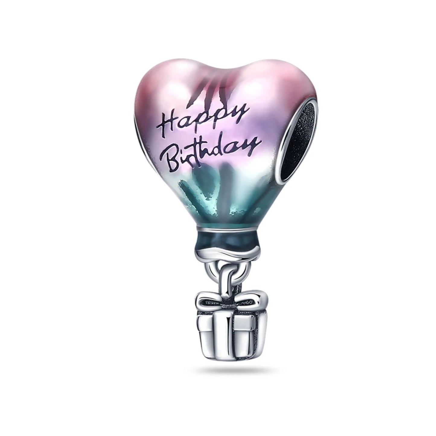 Birthday Hot Air Balloon Charm Hallmarked S925 Sterling Silver