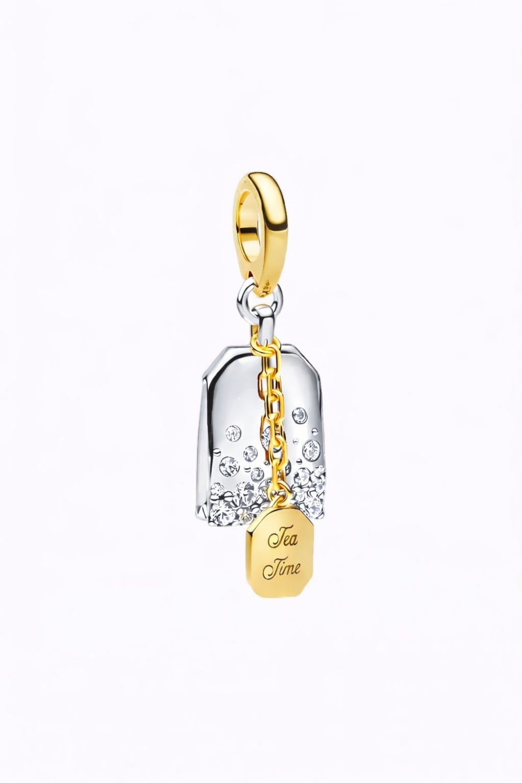 Bridgerton Tea Bag Dangle Charm Hallmarked S925 Sterling Silver