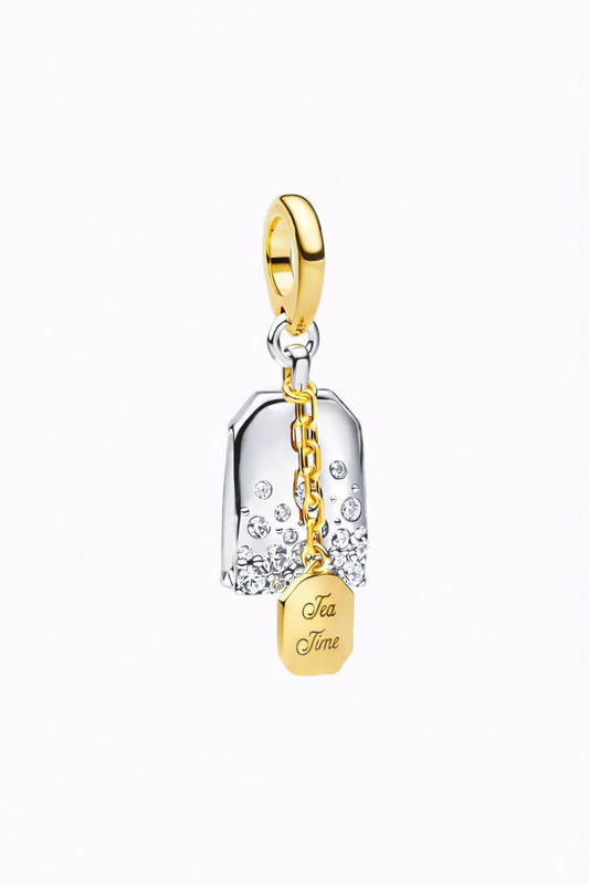 Bridgerton Tea Bag Dangle Charm Hallmarked S925 Sterling Silver