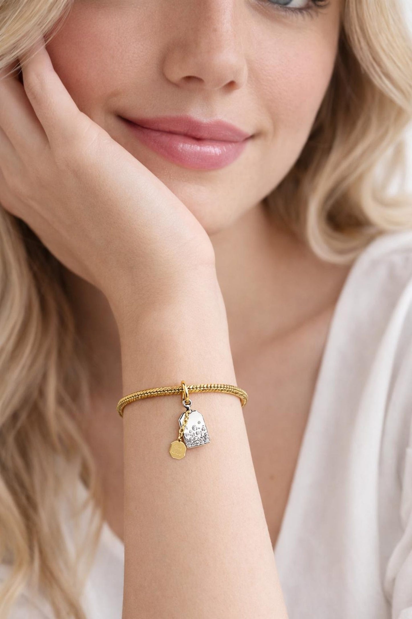 Bridgerton Tea Bag Dangle Charm Hallmarked S925 Sterling Silver