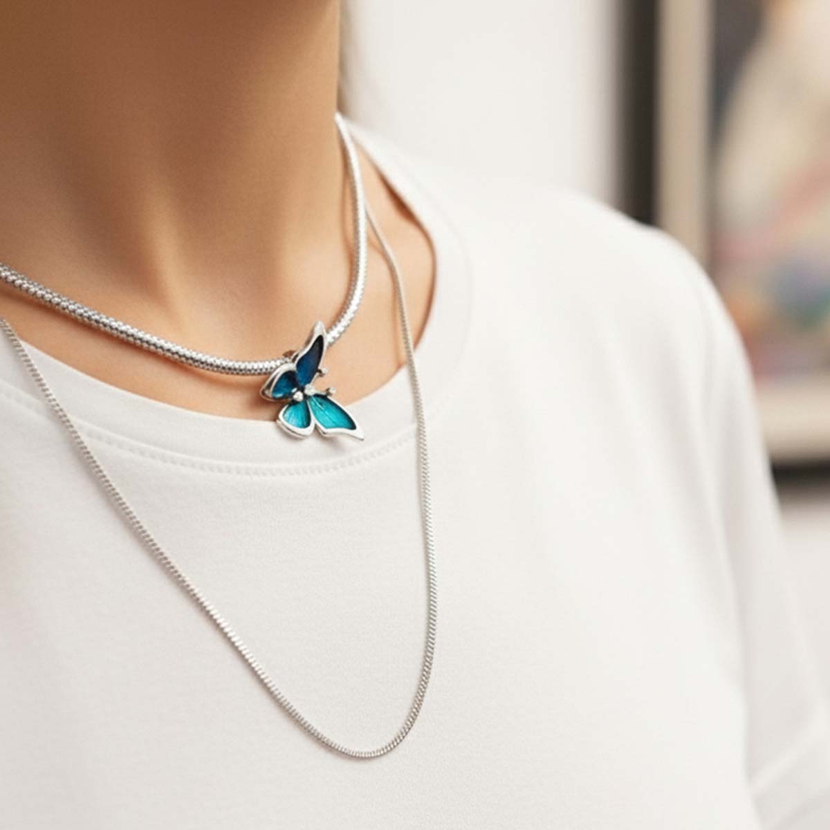 Oversized Butterfly Charm Hallmarked S925 Sterling Silver