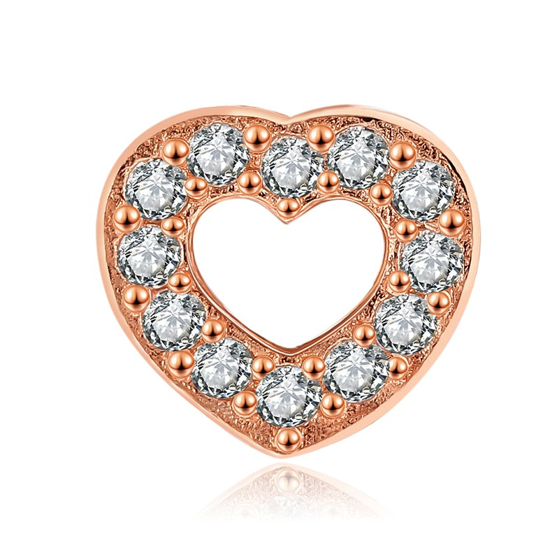 Captured Heart Sterling Silver rose gold stud Earrings