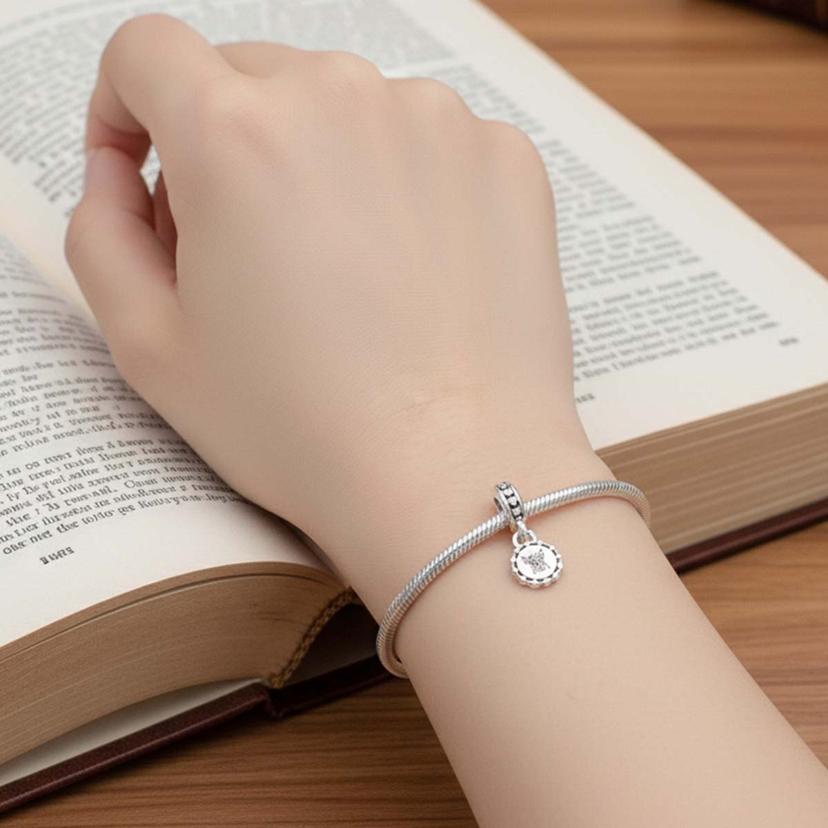 Engravable Scottish Cow Dangle Charm Hallmarked S925 Sterling Silver