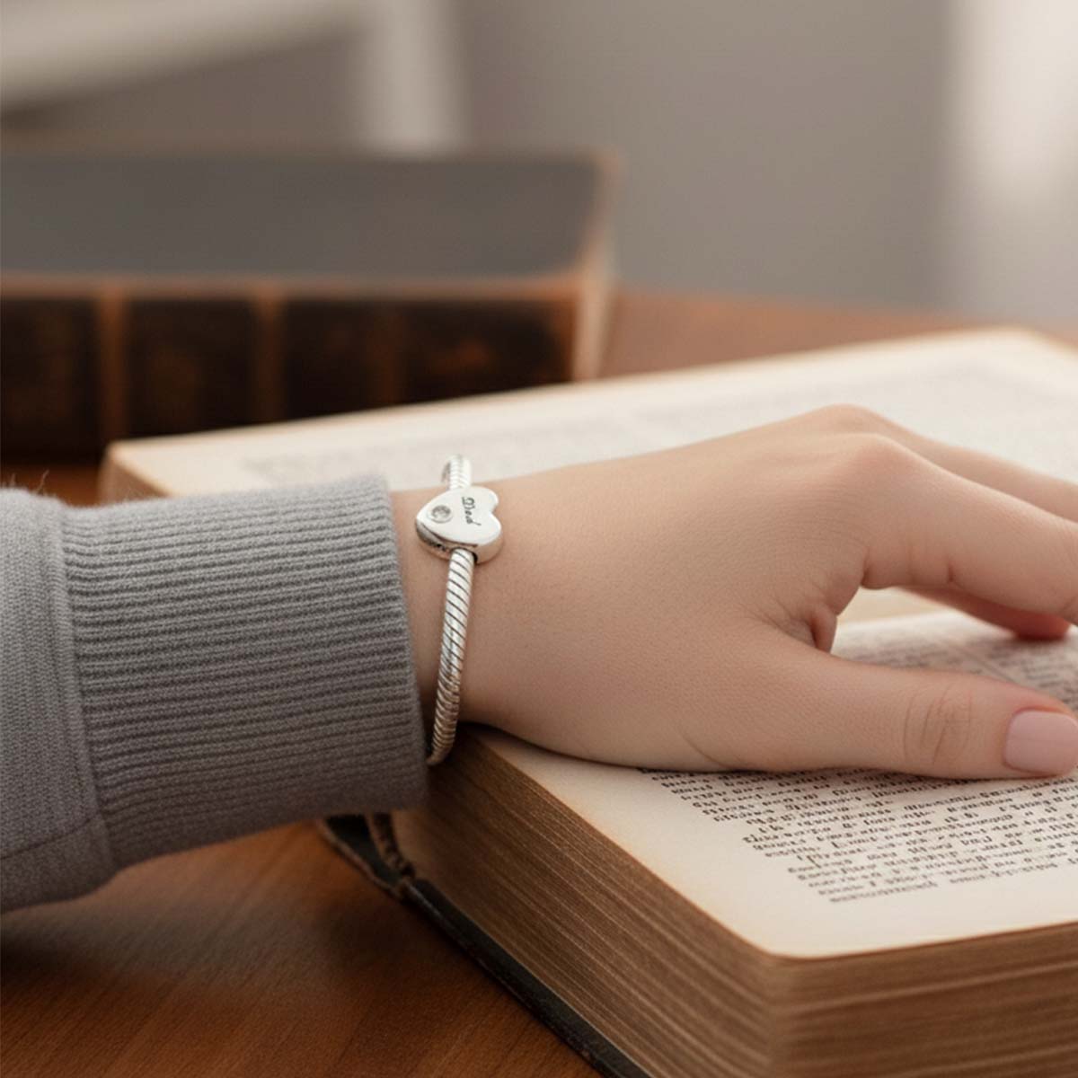 Dad Heart Charm Hallmarked S925 Sterling Silver