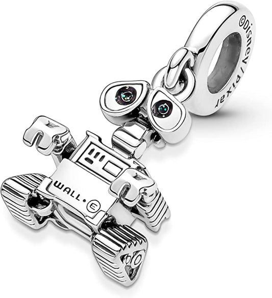 Disney Pixar Wall-E Dangle Charm Hallmarked S925 Sterling Silver