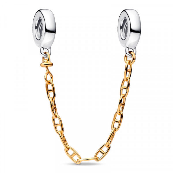 Elongated Safety Chain Charm Hallmarked S925 Sterling Silver