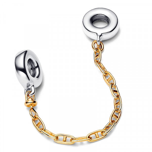 Elongated Safety Chain Charm Hallmarked S925 Sterling Silver