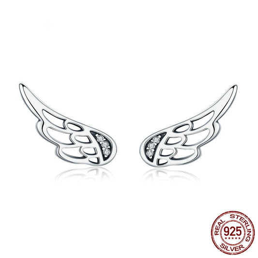 Fairy Wings Sterling Silver studs Earrings