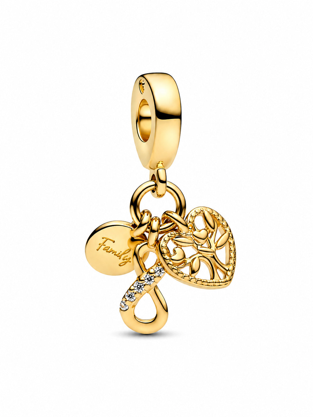 Family Infinity Triple Dangle Charm Hallmarked S925 Sterling Silver
