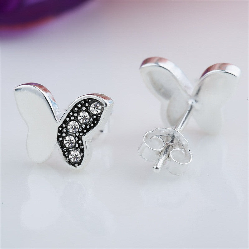 Fluttering Butterflies Sterling Silver stud Earrings