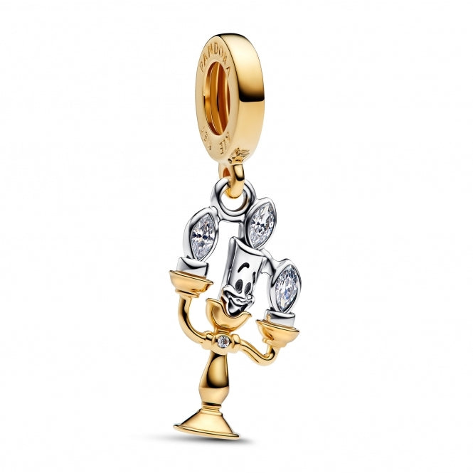 Disney Beauty and the Beast Lumiere Dangle Charm Hallmarked S925 Sterling Silver