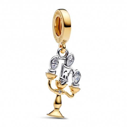 Disney Beauty and the Beast Lumiere Dangle Charm Hallmarked S925 Sterling Silver
