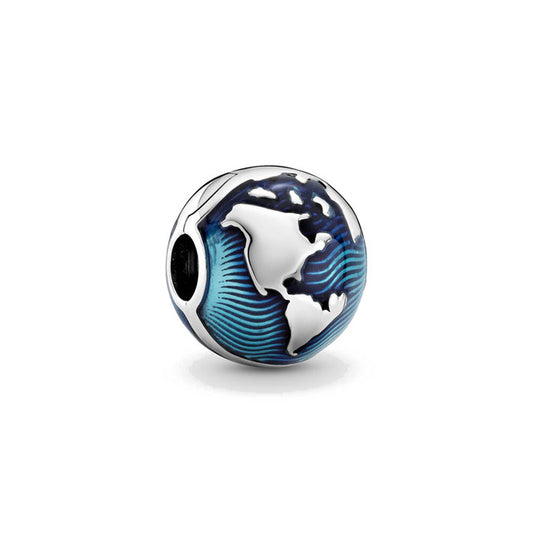 Globe Clip Charm Hallmarked S925 Hallmarked Compatible Sterling Silver Charm