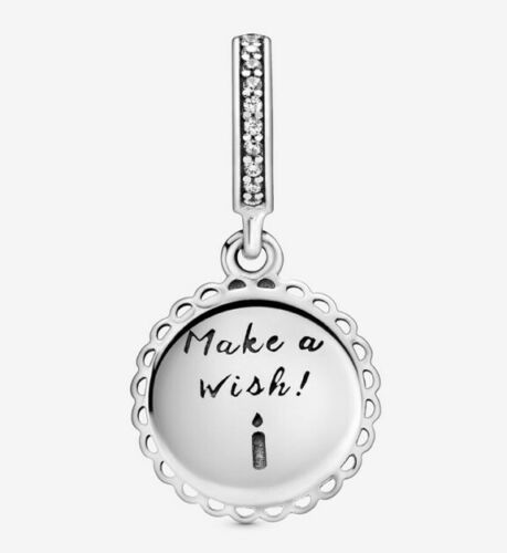 Birthday Cake Dangle Charm Hallmarked S925 Sterling Silver