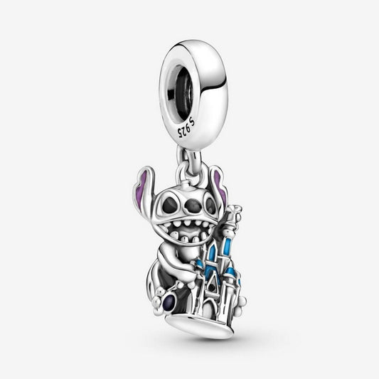 Disney Lilo Castle Dangle Charm Hallmarked S925 Sterling Silver