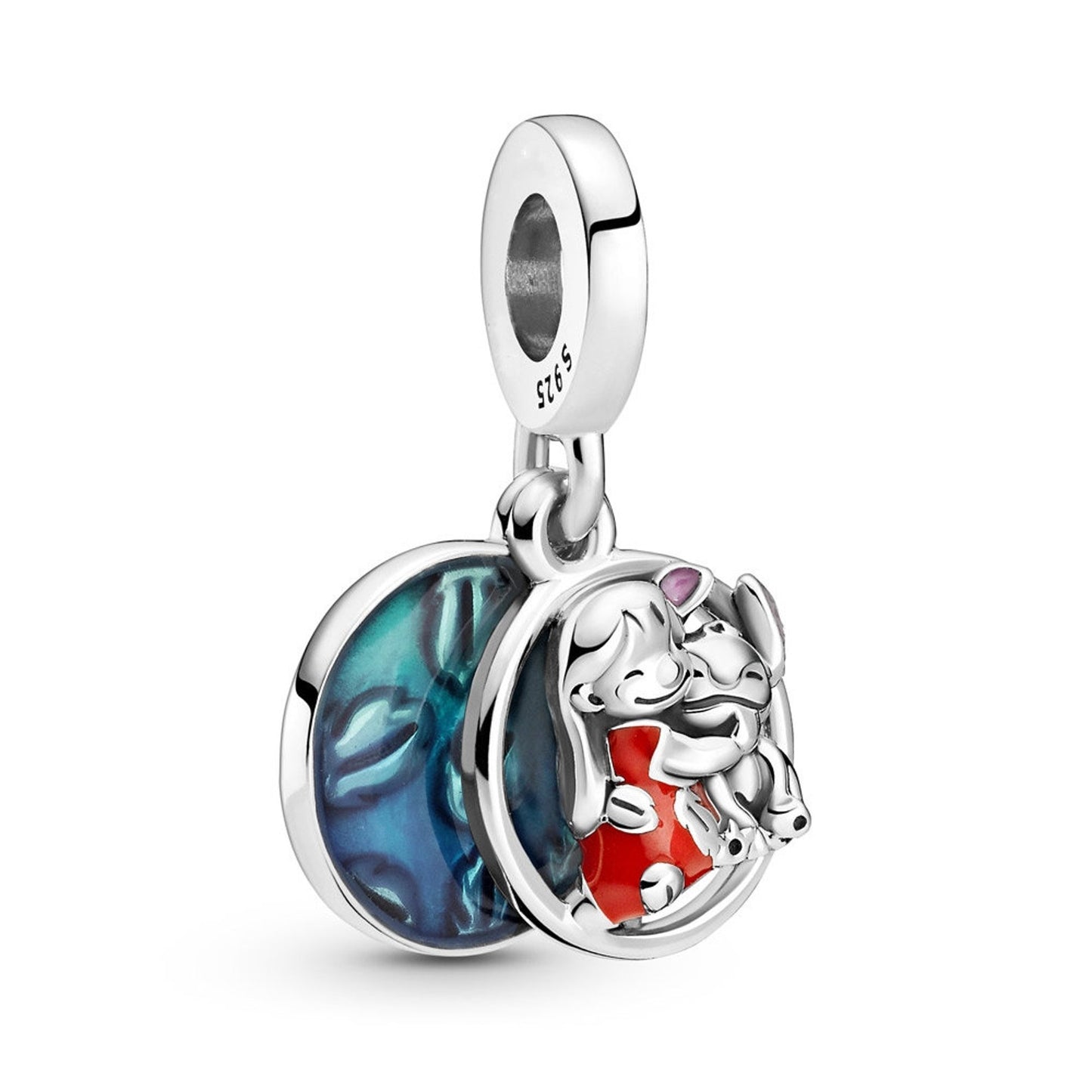 Disney Lilo & Stitch Family Dangle Charm Hallmarked S925 Sterling Silver