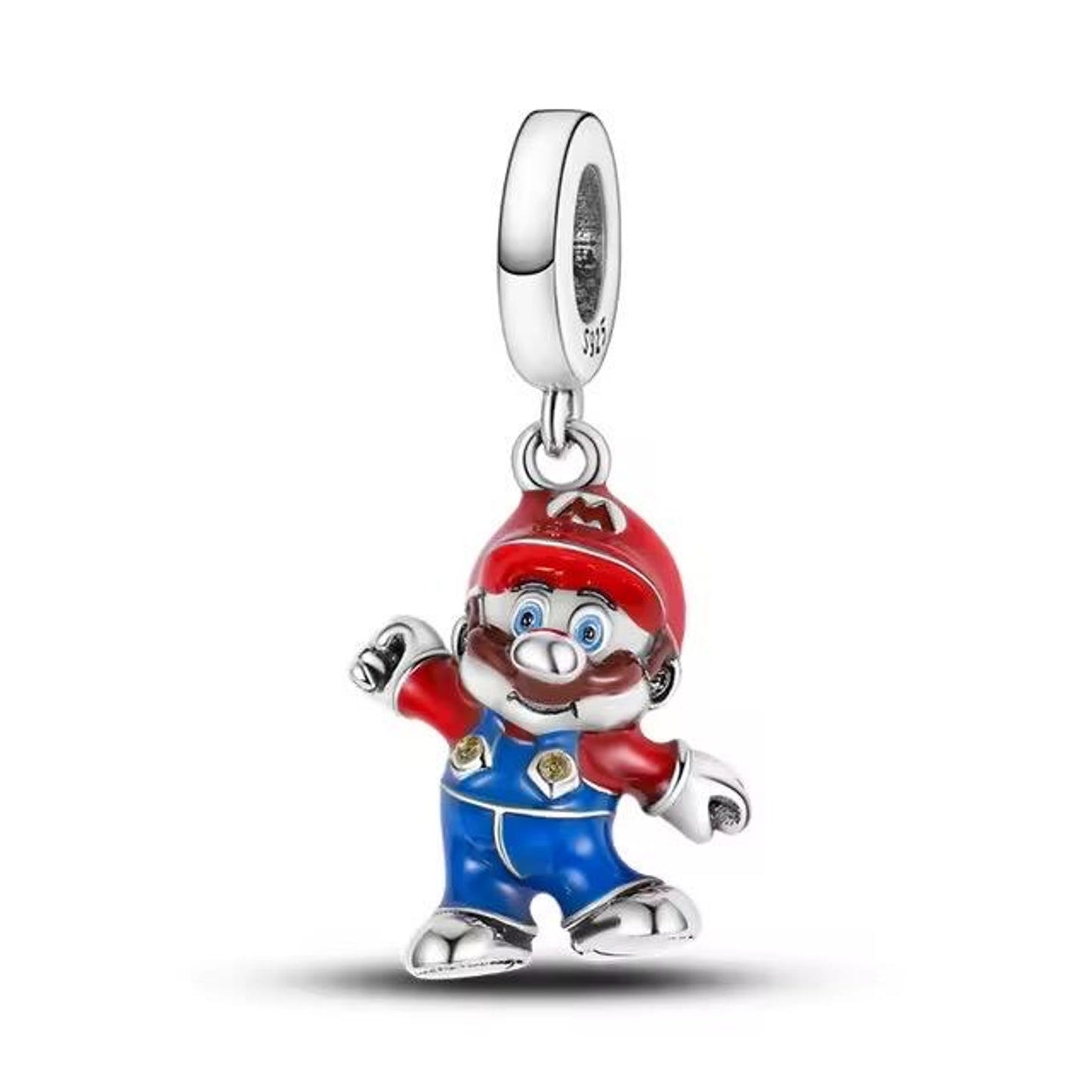 Super Mario Charm Hallmarked S925 Sterling Silver
