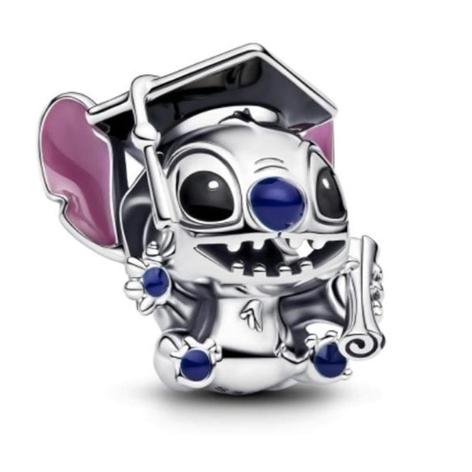 Disney Stitch Graduation Charm Hallmarked S925 Sterling Silver