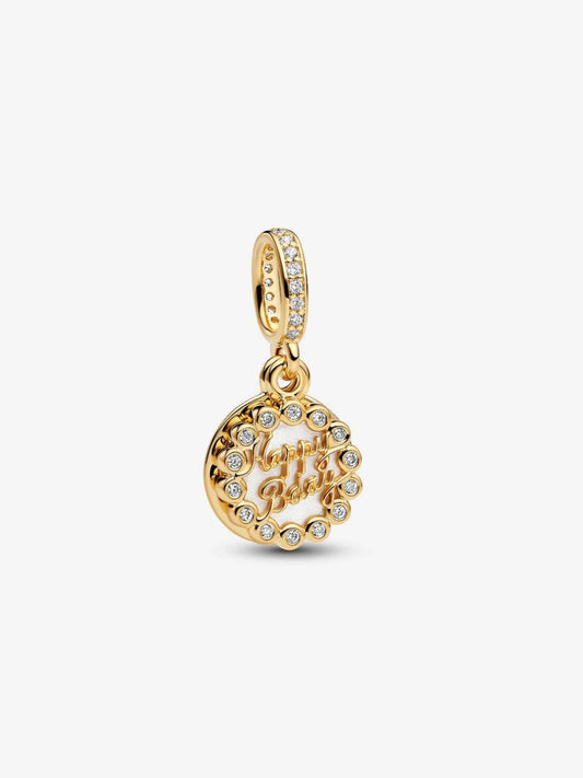 Happy Birthday Cake Dangle Charm Hallmarked S925 Sterling Silver