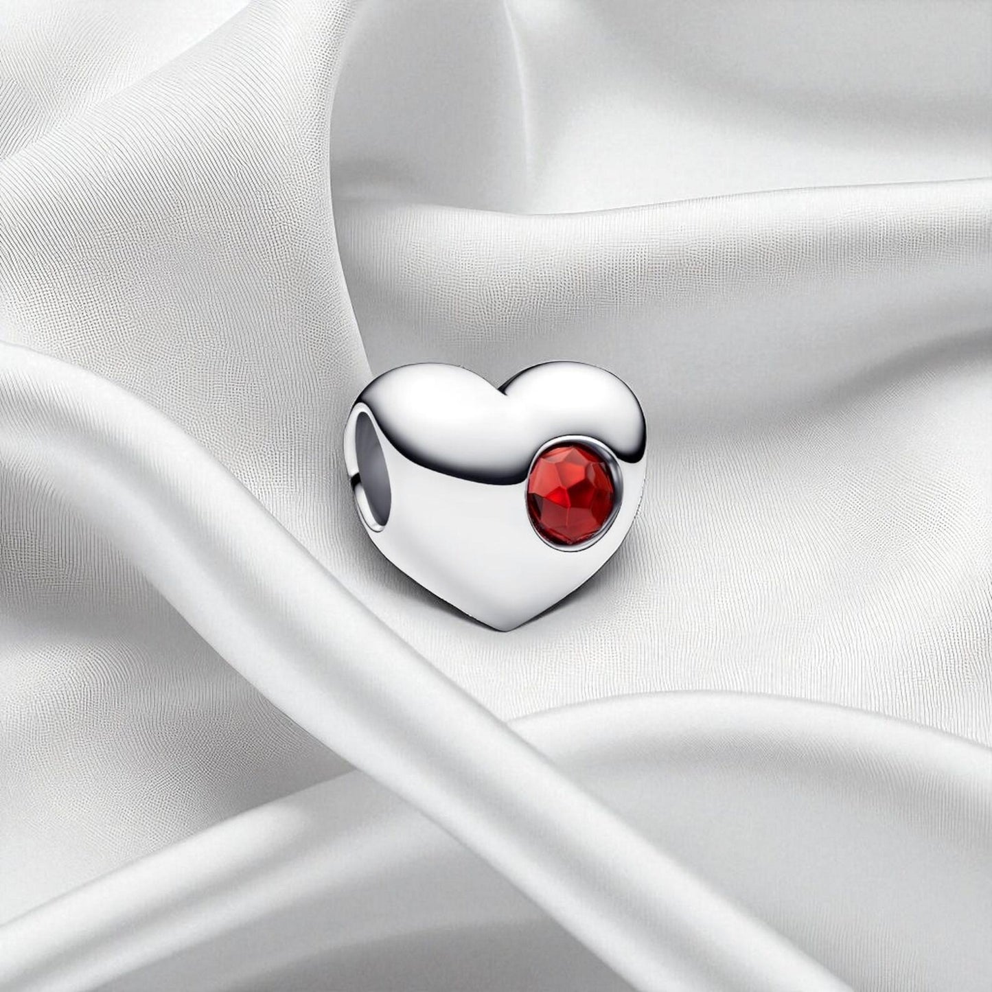 Birthstone Hearts Bracelet Charm Hallmarked S925 Sterling Silver