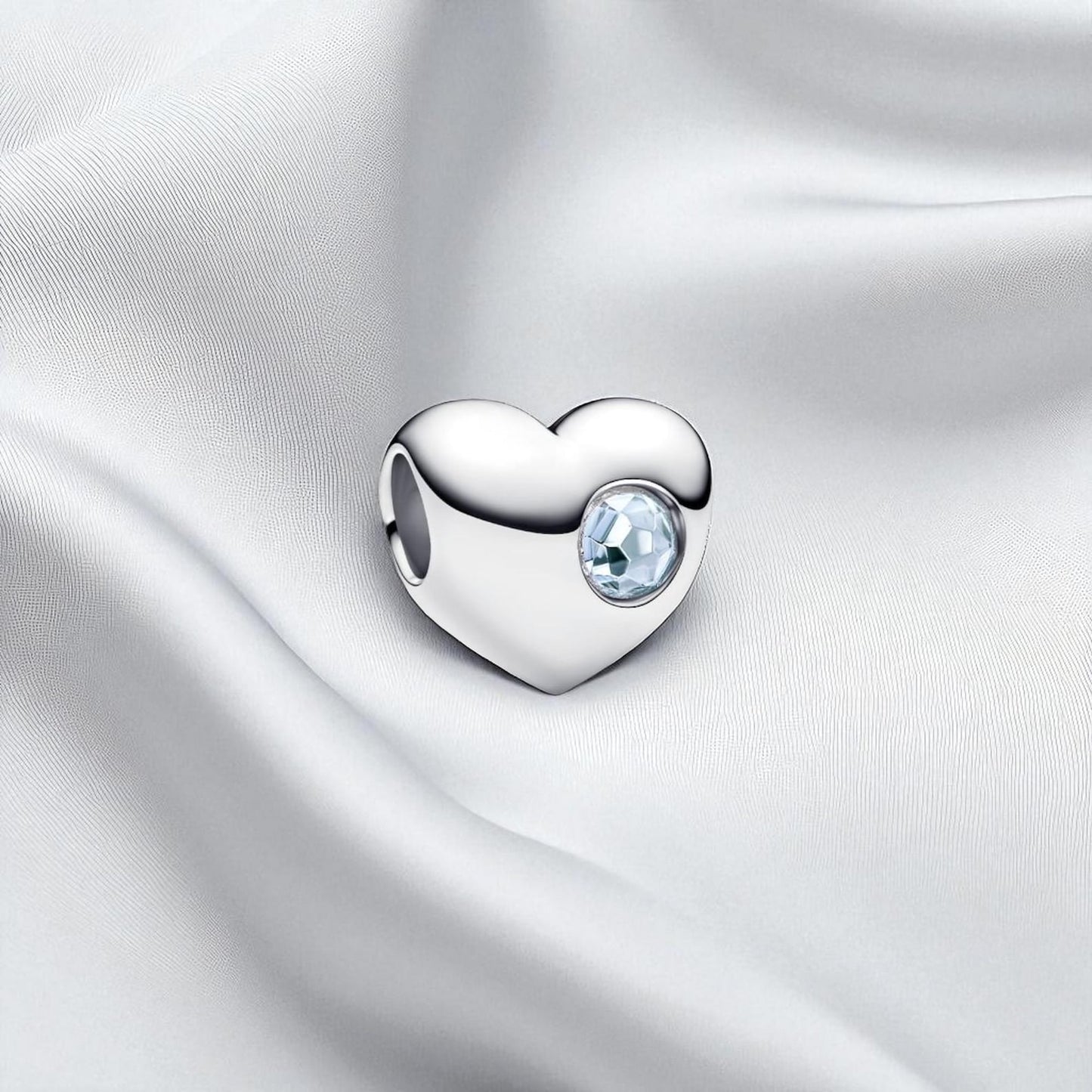 Birthstone Hearts Bracelet Charm Hallmarked S925 Sterling Silver