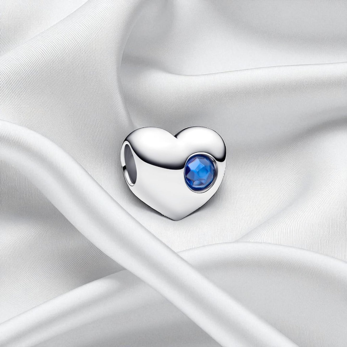 Birthstone Hearts Bracelet Charm Hallmarked S925 Sterling Silver