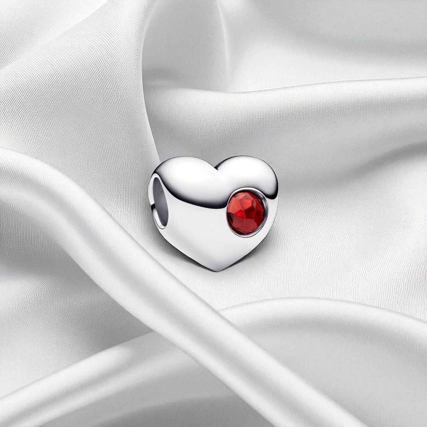 Birthstone Hearts Bracelet Charm Hallmarked S925 Sterling Silver