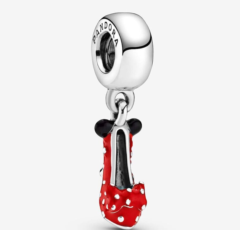 Disney Minnie Mouse Shoes Dangle Charm Hallmarked S925 Sterling Silver