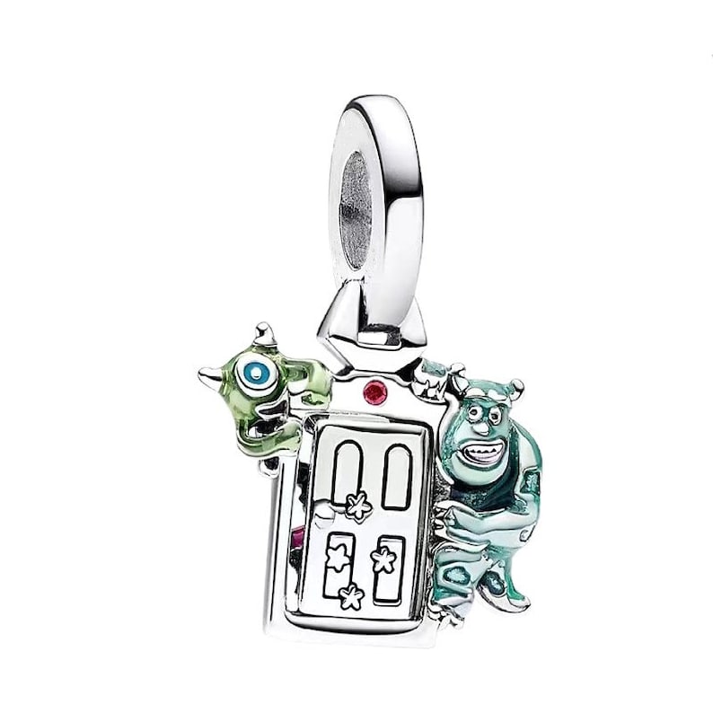 Disney Pixar Monsters, Inc. Door Dangle Charm Hallmarked S925 Sterling Silver